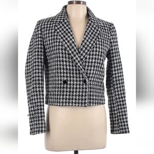 Elegant Black and White Houndstooth Blazer